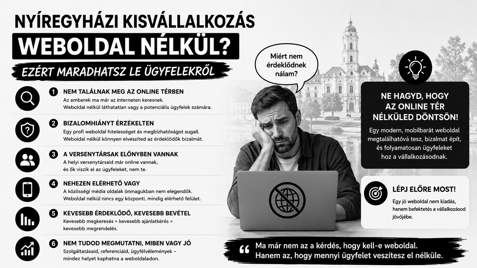 Nyíregyházi kisvállalkozás weboldal nélkül? Ezért maradhatsz le ügyfelekről