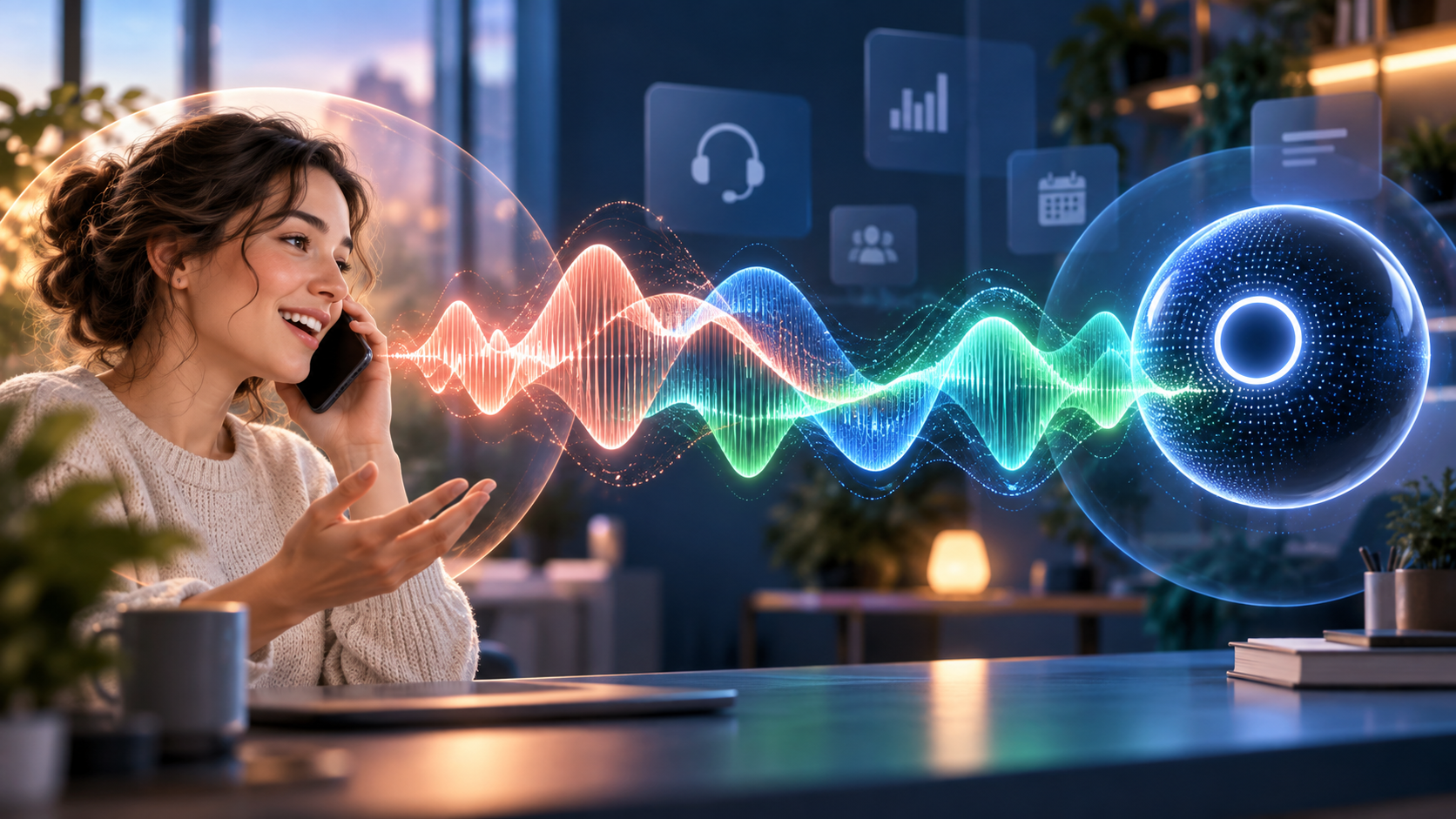 Emberi és AI-hang hullámformái természetes, megszakítható telefonbeszélgetésben kapcsolódnak össze