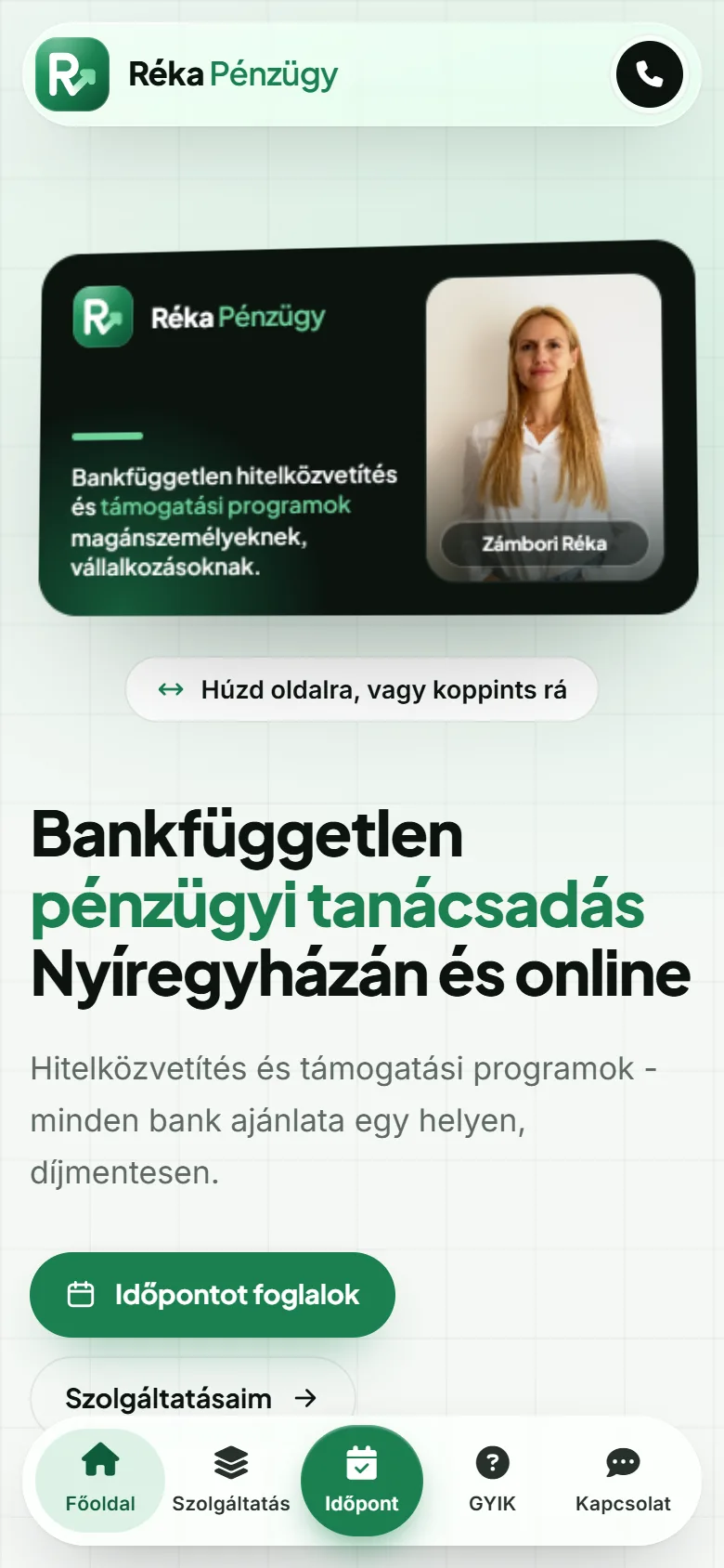 Réka Pénzügy – elkészült weboldal